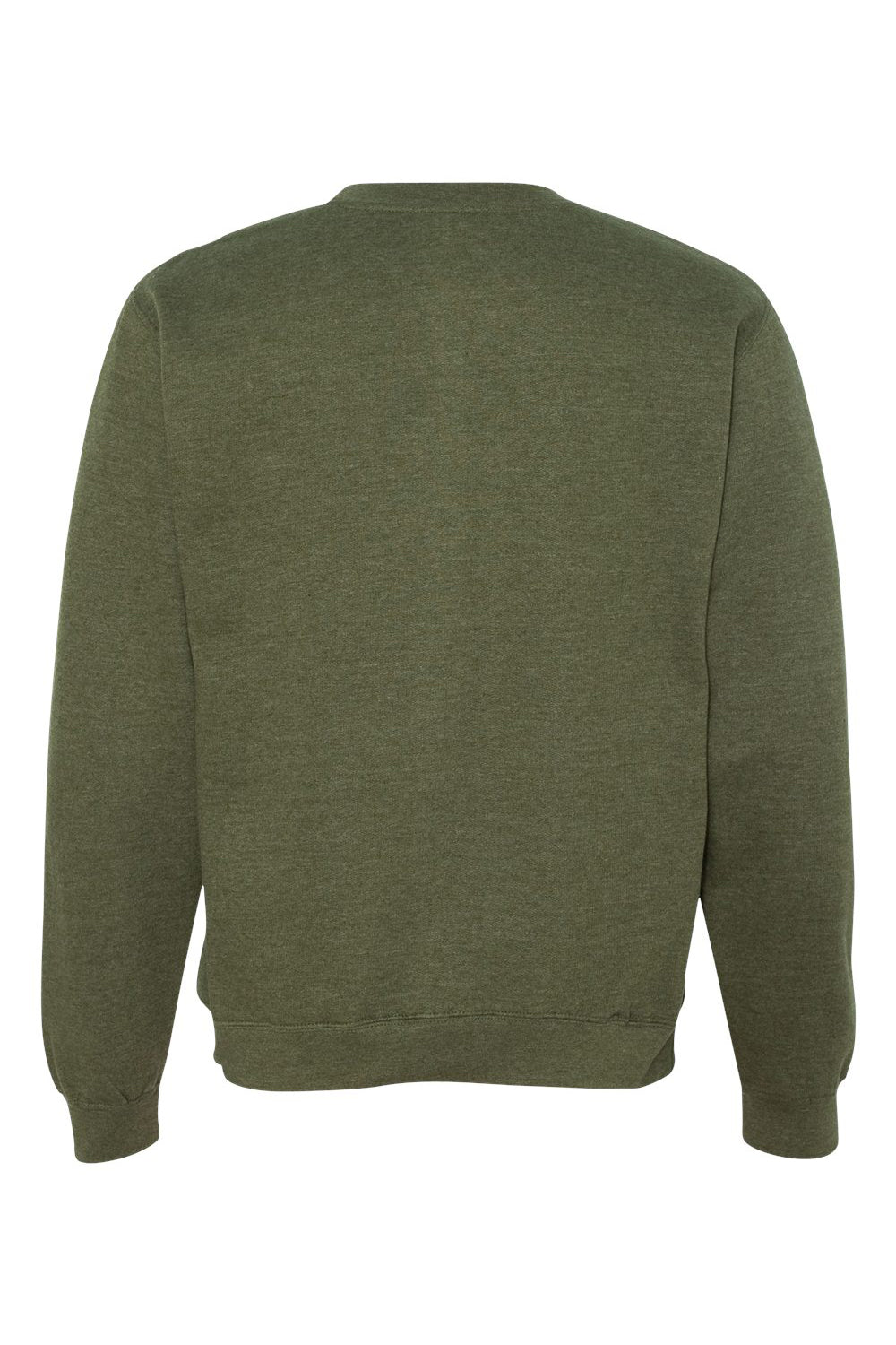 Independent Trading Co. SS3000 Mens Crewneck Sweatshirt Heather Army Green Flat Back