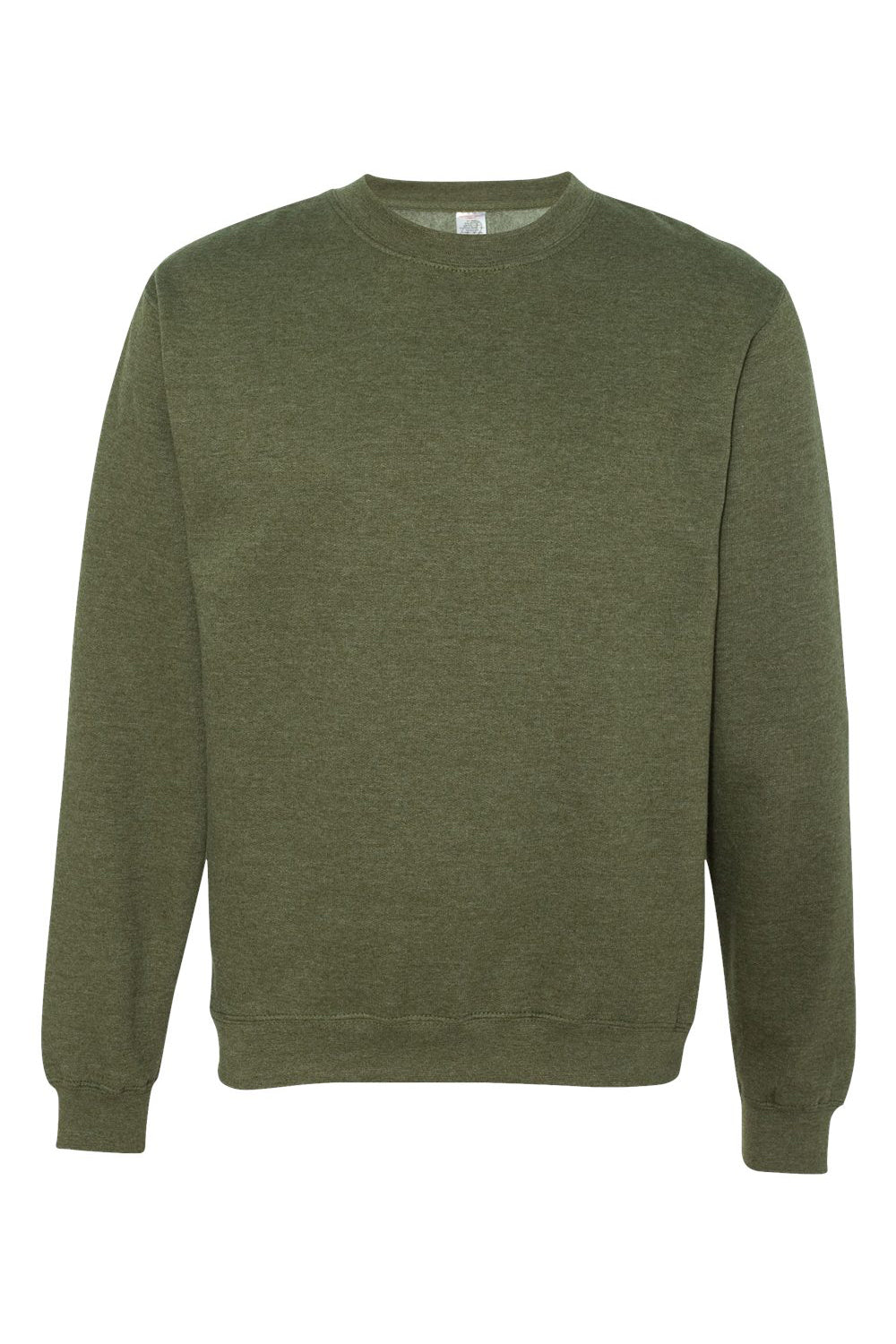 Independent Trading Co. SS3000 Mens Crewneck Sweatshirt Heather Army Green Flat Front