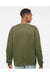 Independent Trading Co. SS3000 Mens Crewneck Sweatshirt Heather Army Green Model Back