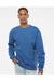 Independent Trading Co. SS3000 Mens Crewneck Sweatshirt Heather Royal Blue Model Front