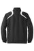 Sport-Tek JST75 Mens Water Resistant 1/4 Zip Wind Jacket Black/White Flat Back