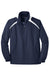 Sport-Tek JST75 Mens Water Resistant 1/4 Zip Wind Jacket True Navy Blue/White Flat Front