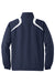 Sport-Tek JST75 Mens Water Resistant 1/4 Zip Wind Jacket True Navy Blue/White Flat Back