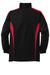 Sport-Tek YST60 Youth Water Resistant Full Zip Jacket Black/True Red Flat Back