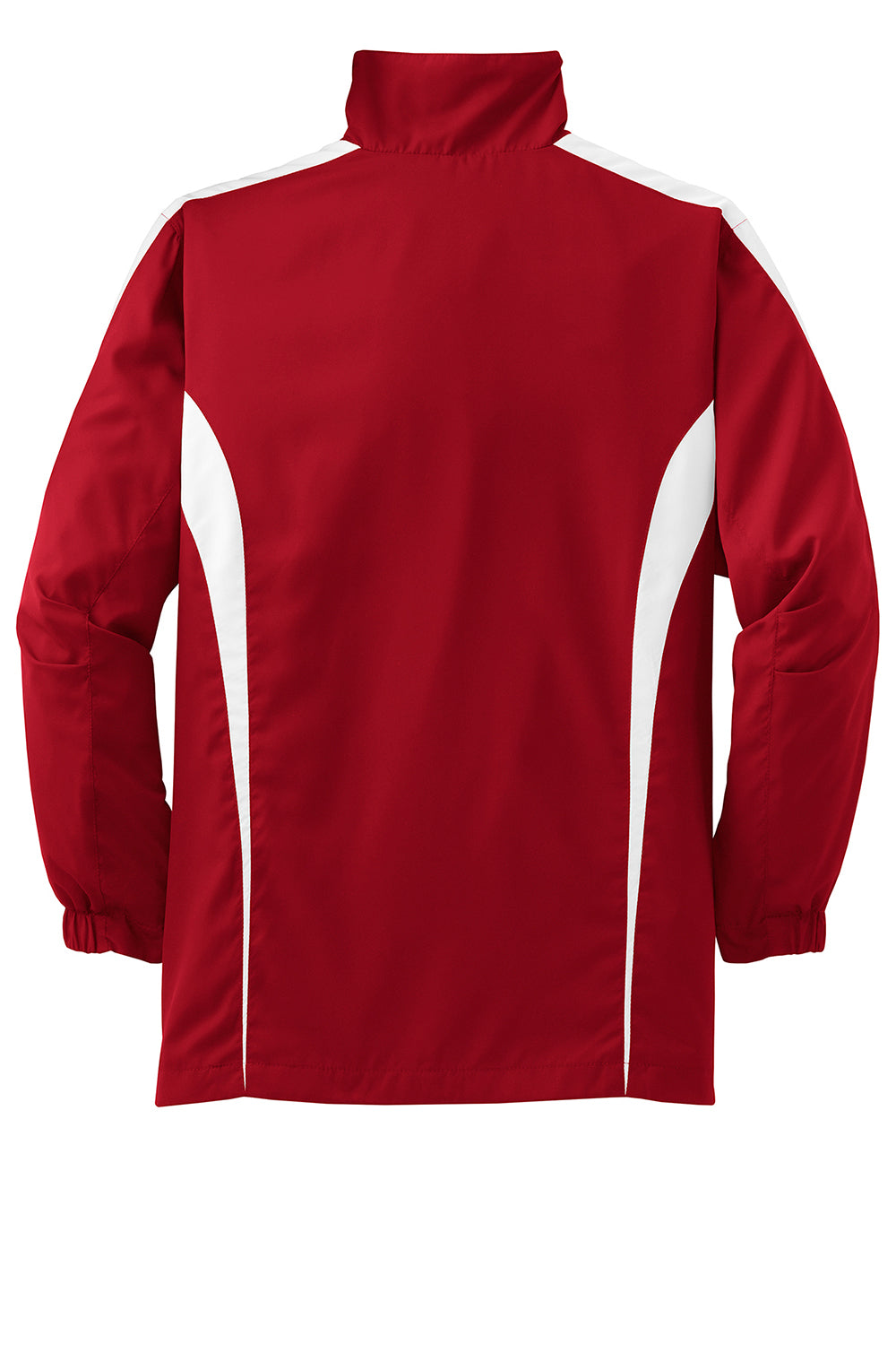 Sport-Tek YST60 Youth Water Resistant Full Zip Jacket True Red/White Flat Back