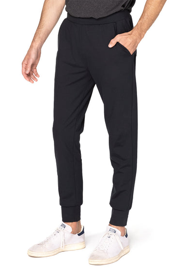 Threadfast Apparel 380P Mens Impact jogger Pants w/ Pockets Black Model Front