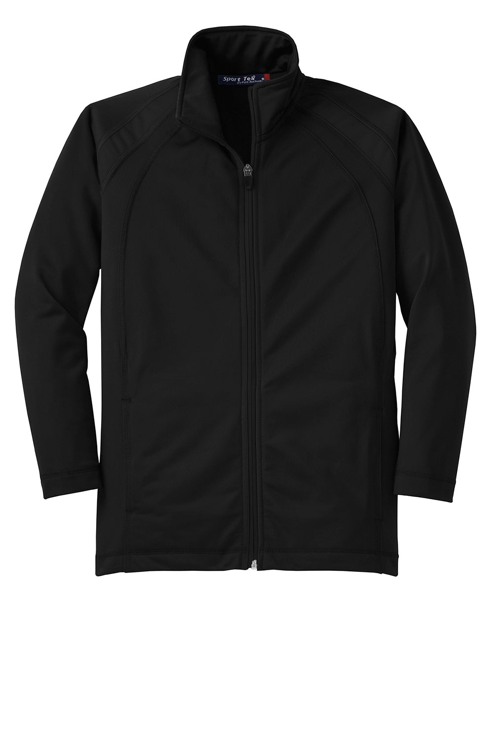 Sport-Tek YST90 Youth Full Zip Track Jacket Black Flat Front