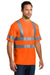 CornerStone CS408 Mens Moisture Wicking Short Sleeve Crewneck T-Shirt w/ Pocket Safety Orange Model 3q