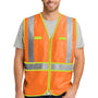 CornerStone Mens ANSI 107 Class 2 Safety Full Zip Vest - Safety Orange