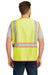 CornerStone CSV407 Mens ANSI 107 Class 2 Safety Full Zip Vest Safety Yellow Model Back