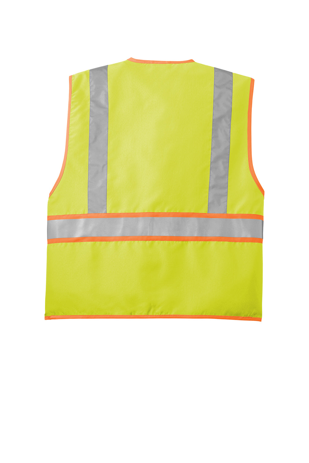 CornerStone CSV407 Mens ANSI 107 Class 2 Safety Full Zip Vest Safety Yellow Flat Back