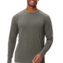 Threadfast Apparel Mens Impact Long Sleeve Crewneck T-Shirt - Army Green