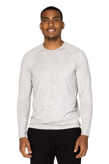 Threadfast Apparel 382LS Mens Impact Long Sleeve Crewneck T-Shirt Heather Grey Model Front