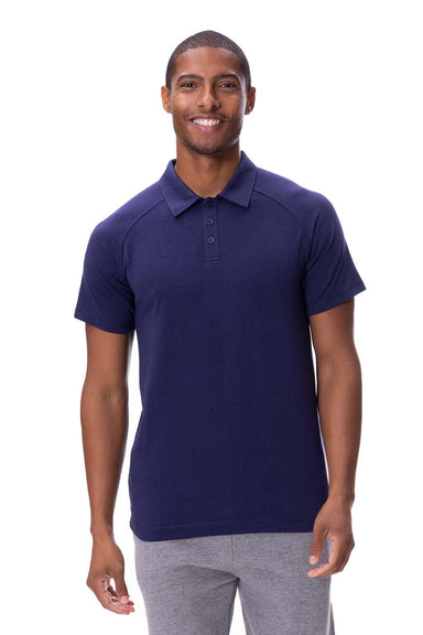 Threadfast Apparel 382PL Mens Impact Short Sleeve Polo Shirt Navy Blue Model Front