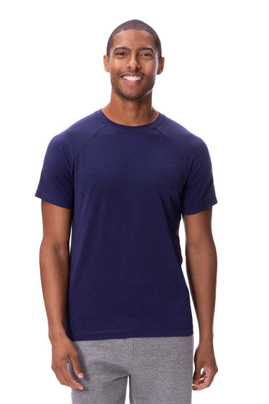 Threadfast Apparel 382R Mens Impact Short Sleeve Crewneck T-Shirt Navy Blue Model Front