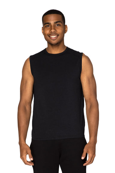 Threadfast Apparel 382T Mens Impact Tank Top Black Model Front