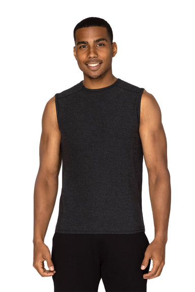 Threadfast Apparel 382T Mens Impact Tank Top Heather Black Model Front