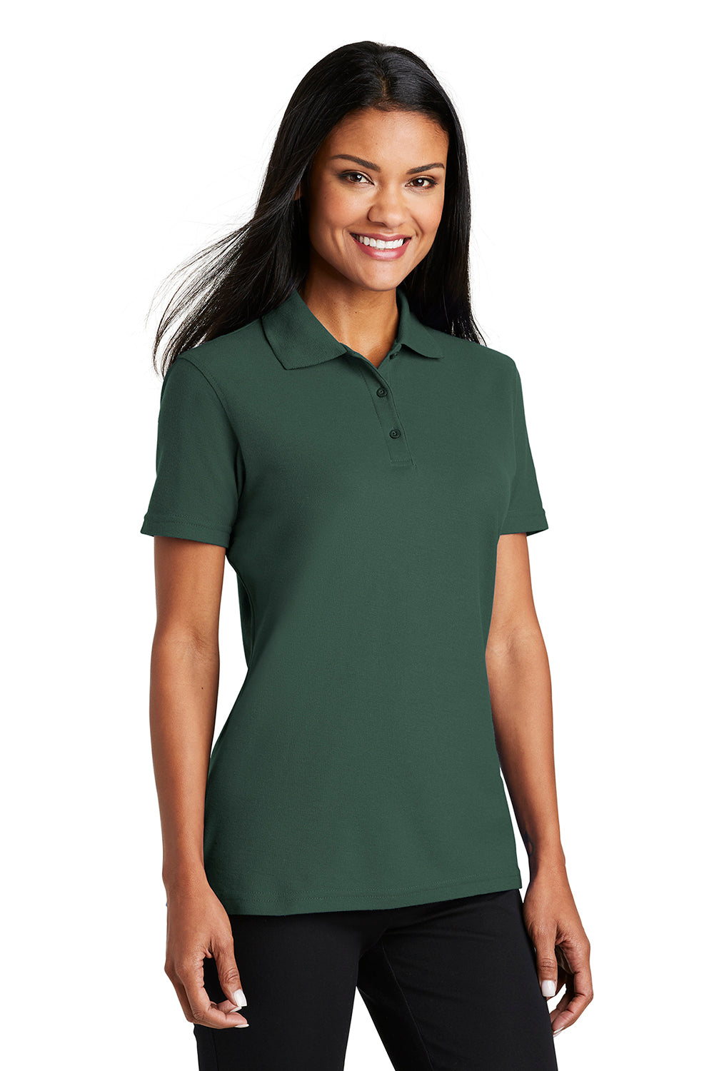 Port Authority L510 Womens Moisture Wicking Short Sleeve Polo Shirt Dark Green Model 3q