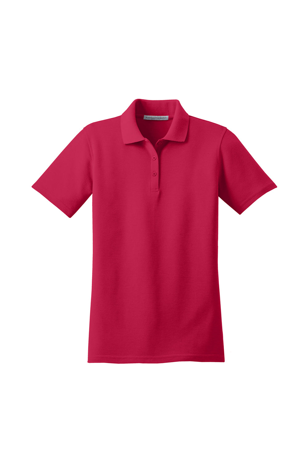 Port Authority L510 Womens Moisture Wicking Short Sleeve Polo Shirt Red Flat Front