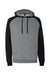 Independent Trading Co. IND40RP Mens Raglan Hooded Sweatshirt Hoodie Heather Gunmetal Grey/Black Flat Front