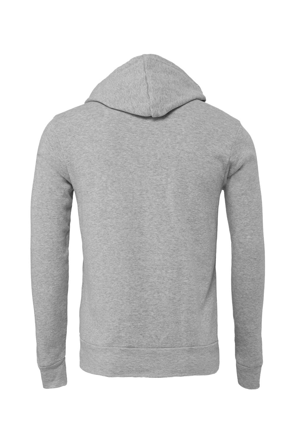 Bella + Canvas BC3719/3719 Mens Sponge Fleece Hooded Sweatshirt Hoodie Heather Grey Flat Back