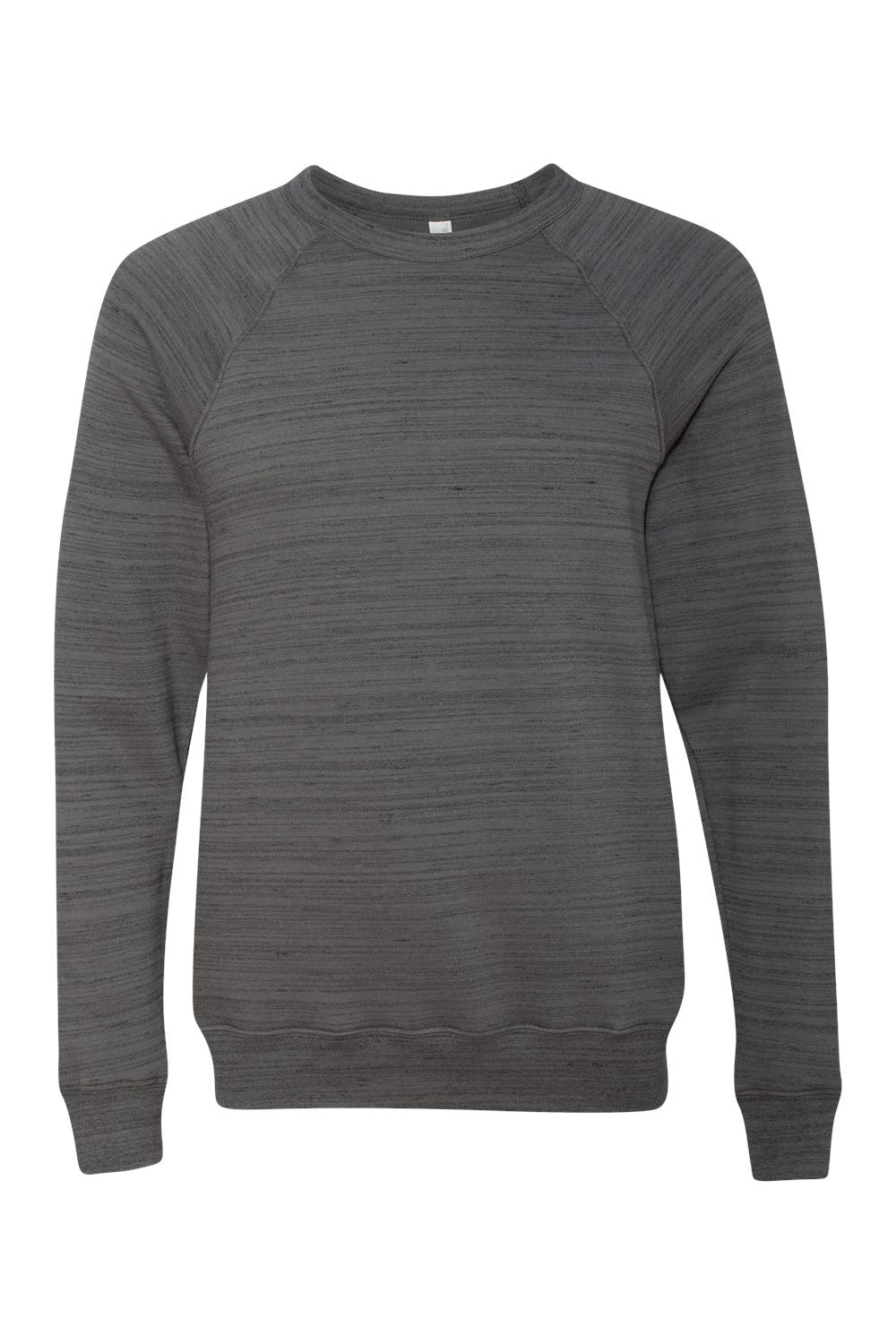 Bella + Canvas BC3901/3901 Mens Sponge Fleece Crewneck Sweatshirt Dark Grey Marble Fleece Flat Front