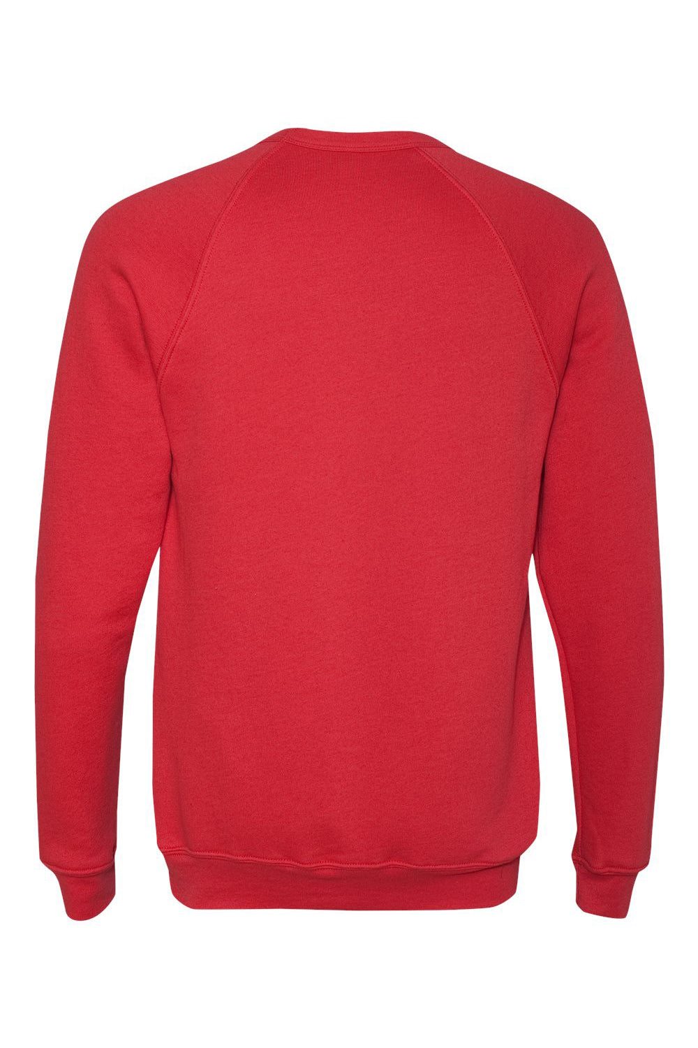 Bella + Canvas BC3901/3901 Mens Sponge Fleece Crewneck Sweatshirt Red Flat Back