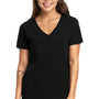 Next Level Womens Relaxed Short Sleeve V-Neck T-Shirt - Black - Closeout