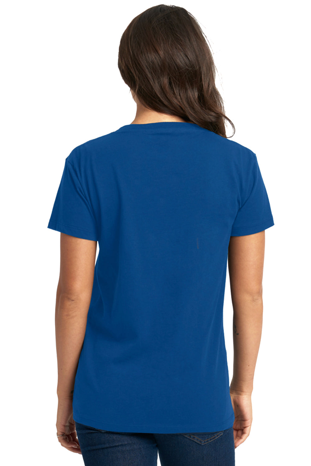 Next Level 3940 Womens Relaxed Short Sleeve V-Neck T-Shirt Royal Blue Model Back