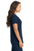 Next Level 3940 Womens Relaxed Short Sleeve V-Neck T-Shirt Midnight Navy Blue Model Side