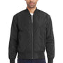 Threadfast Apparel Mens Bomber Full Zip Jacket - Black