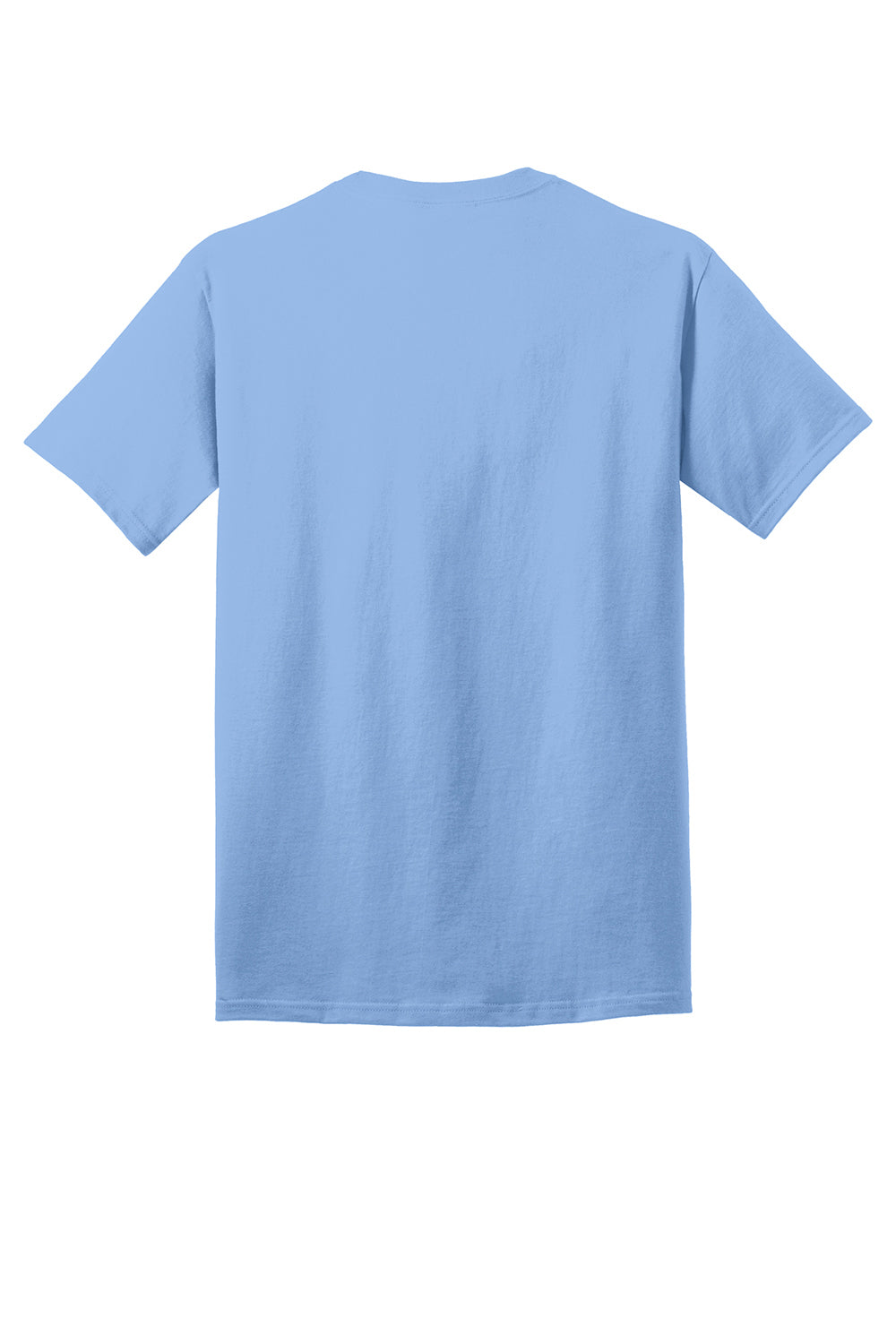 Port & Company PC54/PC54T Mens Core Short Sleeve Crewneck T-Shirt Light Blue Flat Back