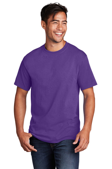 Port & Company PC54/PC54T Mens Core Short Sleeve Crewneck T-Shirt Team Purple Model Front