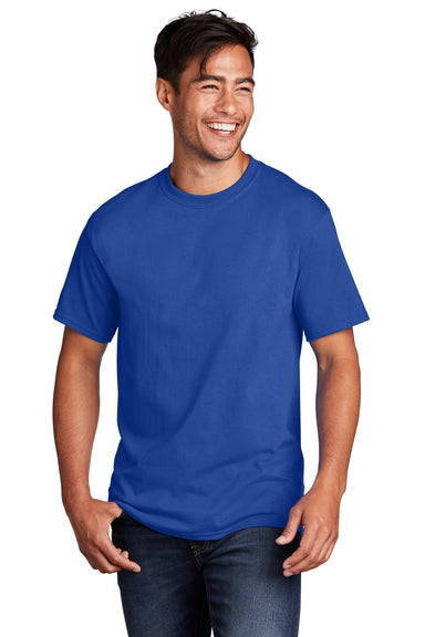 Port & Company PC54/PC54T Mens Core Short Sleeve Crewneck T-Shirt True Royal Blue Model Front