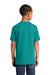 Port & Company PC54Y Youth Core Short Sleeve Crewneck T-Shirt Bright Aqua Blue Model Back