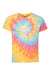 Dyenomite 20BMS Youth Spiral Tie Dyed Crewneck Short Sleeve T-Shirt Aerial Spiral Flat Front