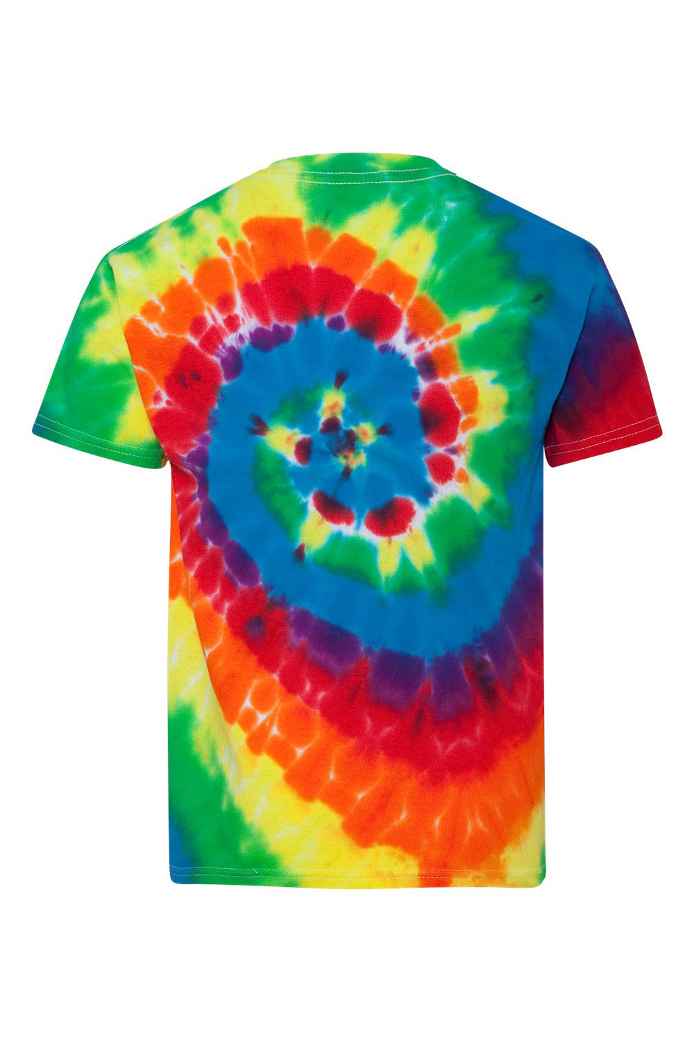 Dyenomite 20BMS Youth Spiral Tie Dyed Crewneck Short Sleeve T-Shirt Michelangelo Flat Back