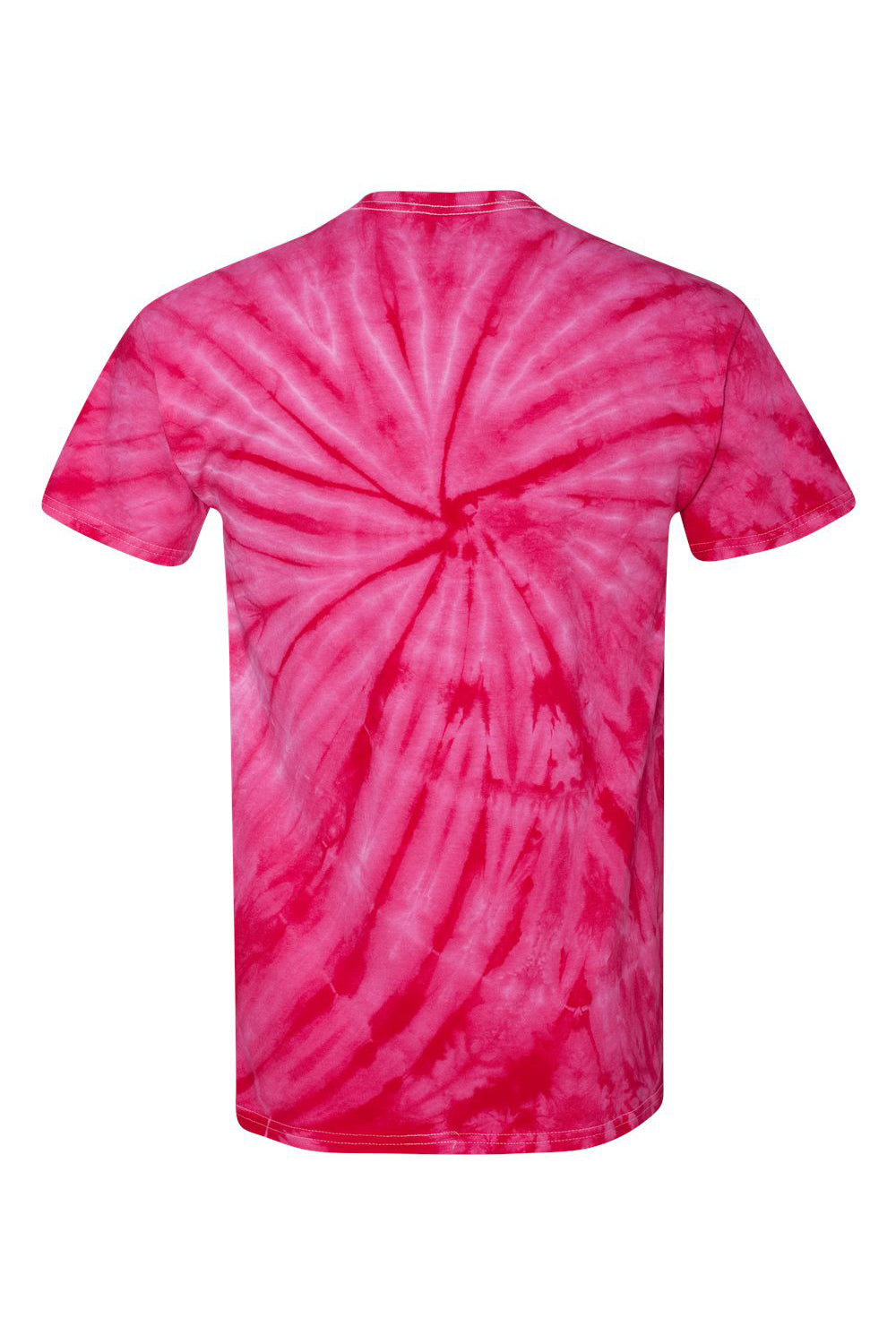 Dyenomite 200CY Mens Cyclone Pinwheel Tie Dyed Short Sleeve Crewneck T-Shirt Fuchsia Flat Back