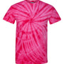Dyenomite Mens Cyclone Pinwheel Tie Dyed Short Sleeve Crewneck T-Shirt - Fuchsia - NEW
