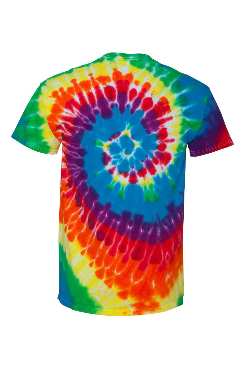 Dyenomite 200MS Mens Spiral Tie Dyed Short Sleeve Crewneck T-Shirt Michelangelo Flat Back