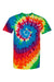 Dyenomite 200MS Mens Spiral Tie Dyed Short Sleeve Crewneck T-Shirt Michelangelo Flat Front