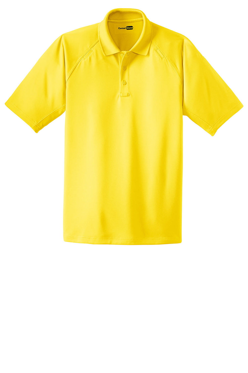 CornerStone CS410/TLCS410 Mens Select Tactical Moisture Wicking Short Sleeve Polo Shirt Yellow Flat Front