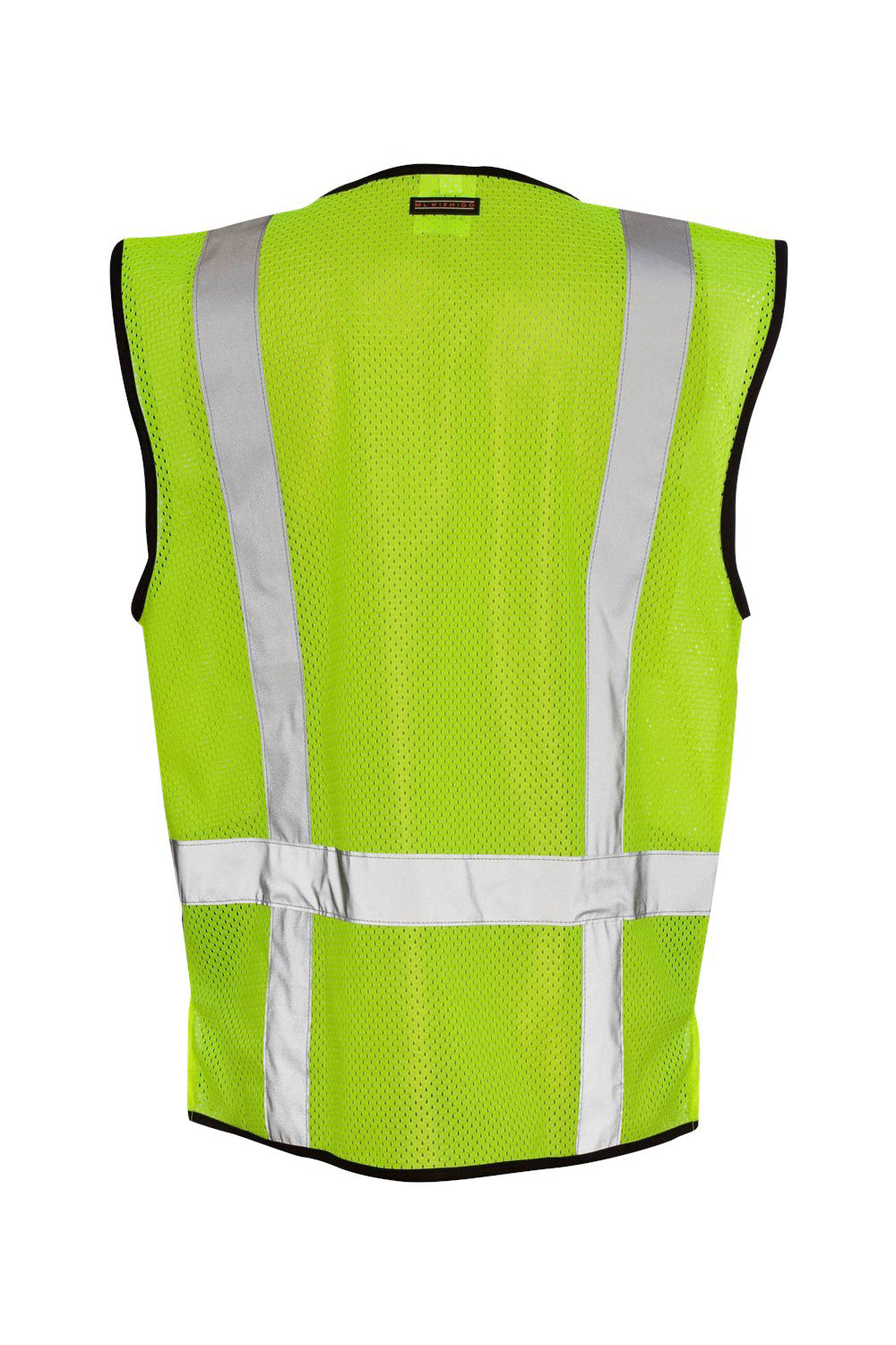 Kishigo 1509 Mens Black Bottom Mesh Class 2 Vest Lime Green Flat Back