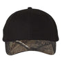 Kati Mens Solid Crown w/ Camo Visor Adjustable Hat - Black/Realtree AP - NEW