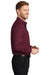 CornerStone SP17 Mens SuperPro Stain Resistant Long Sleeve Button Down Shirt w/ Pocket Burgundy Model Side