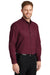 CornerStone SP17 Mens SuperPro Stain Resistant Long Sleeve Button Down Shirt w/ Pocket Burgundy Model 3q