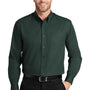 CornerStone Mens SuperPro Stain Resistant Long Sleeve Button Down Shirt w/ Pocket - Dark Green