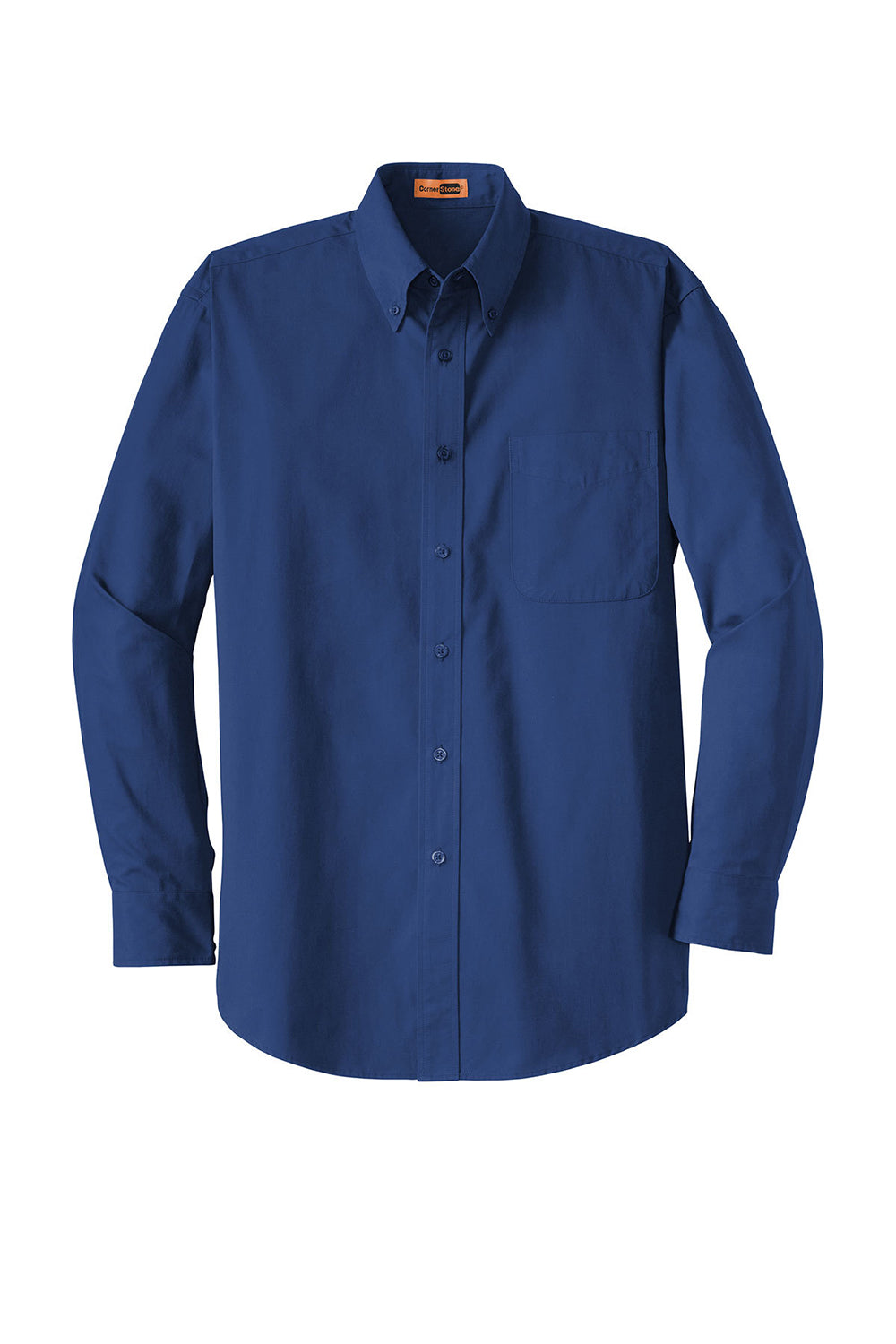 CornerStone SP17 Mens SuperPro Stain Resistant Long Sleeve Button Down Shirt w/ Pocket Royal Blue Flat Front