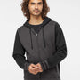 Independent Trading Co. Mens Varsity Full Zip Hooded Sweatshirt Hoodie - Heather Charcoal Grey/Black - NEW