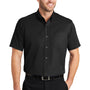 CornerStone Mens SuperPro Stain Resistant Short Sleeve Button Down Shirt w/ Pocket - Black